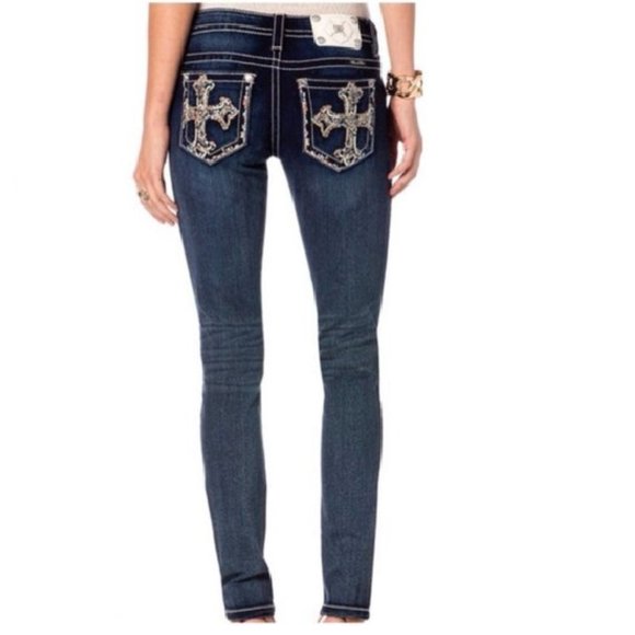Miss Me Denim - Miss Me "Pastel A Ganza Cross" Skinny Jeans